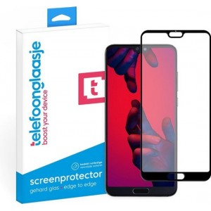 Huawei P20 Pro screenprotector gehard glas Edge to Edge – zwart