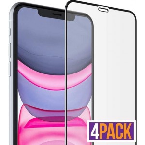 4 Stuks Screenprotector Full Tempered Glass Glazen Gehard Screen Protector 2.5D 9H (0.3mm) - iPhone 11 Pro Max