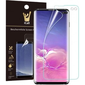 Samsung Galaxy S10 Plus Screenprotector | Glas PET Folie Screen Protector Transparant iCall | Full-Screen