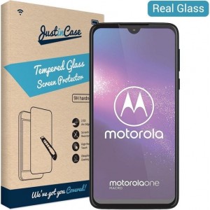 Motorola One Macro screenprotector van gehard glas - Just in Case