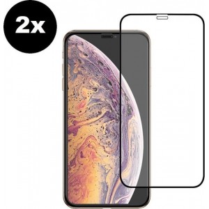 iPhone Xs Screenprotector Tempered Glass 3D Full Screen Cover - 2 PACK