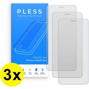 3x Screenprotector iPhone X, iPhone XS en iPhone 11 Pro - Beschermglas Tempered Glass Cover - Pless®