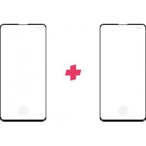 DuoPack: Samsung Galaxy S10 Plus screenprotector gehard glas Case Friendly