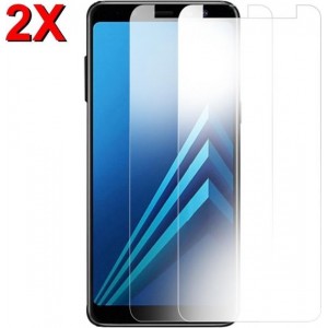 MMOBIEL 2 Stuks Samsung Galaxy A8 Glazen Screenprotector Tempered Gehard Glas 2.5D 9H (0.26mm) - inclusief Cleaning Set