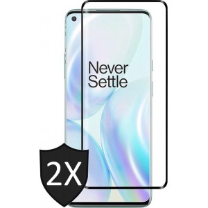 OnePlus 8 Screenprotector - Full Screen Protector Glas - 2 Stuks