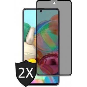 Samsung A71 Screenprotector Privacy - Samsung Galaxy A71 Screenprotector Privacy - Full Screen Protector Glas - 2 Stuks