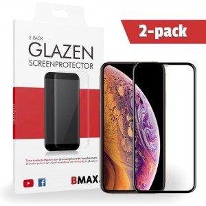 2-pack BMAX iPhone XS Screenprotector Full Cover Glas | Dekt het volledige scherm! | Beschermglas | Tempered Glass