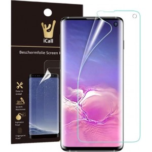 Samsung Galaxy S10 Screenprotector | Glas PET Folie Screen Protector Transparant iCall | Full-Screen