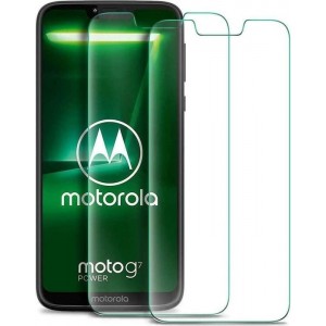 2 Stuks Screenprotector Tempered Glass Glazen Gehard Screen Protector 2.5D 9H (0.3mm) - Motorola Moto G7 Power