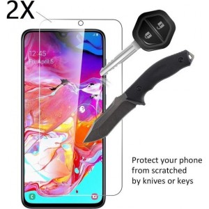 Ntech Samsung Galaxy A70 Screenprotector Tempered Glass - 2 Stuks