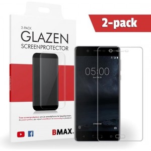 2-pack BMAX Nokia 5 Glazen Screenprotector Full Cover 3D | Dekt afgeronde schermranden volledig | Beschermglas | Tempered Glass