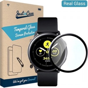 Just in Case Full Cover Tempered Glass Samsung Galaxy Watch Active Protector - Black