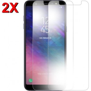 MMOBIEL 2 Stuks Samsung Galaxy A6 Plus Glazen Screenprotector Tempered Gehard Glas 2.5D 9H (0.26mm) - inclusief Cleaning Set