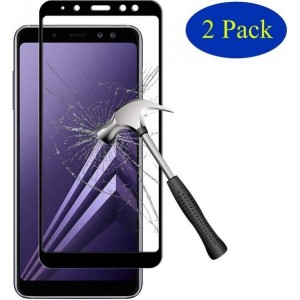 2 Pack Samsung Galaxy A8 (2018) Screenprotector Glazen Gehard  Full Cover Volledig Beeld Tempered Glass