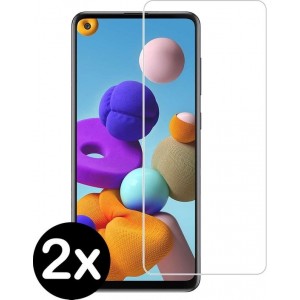 Samsung Galaxy A21s Screenprotector Tempered Glass Gehard - 2 PACK