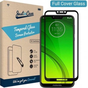 Just in Case Full Cover Tempered Glass Motorola Moto G7 Power Protector - Black