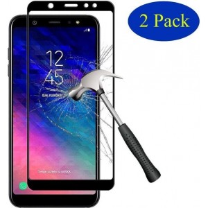 2 Pack Samsung Galaxy A6 Plus (2018) Screenprotector Glazen Gehard  Full Cover Volledig Beeld Tempered Glass