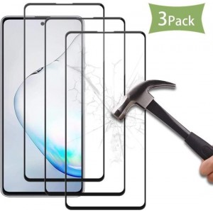 3 Pack Samsung Galaxy Note 10 lite Screenprotector Glazen Gehard  Full Cover Volledig Beeld Tempered Glass