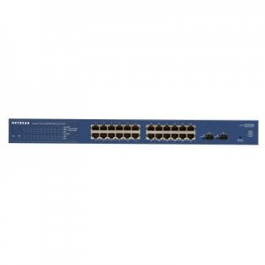 Netgear switch: GS724T - 24-poorts Managed - Blauw
