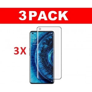 3x Oppo Find X2 Pro glas screenprotector tempered glass (Full Cover)