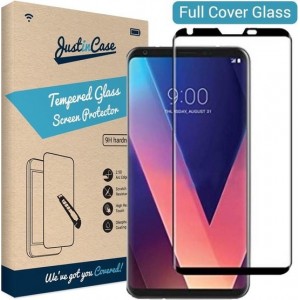 Just in Case Full Cover Tempered Glass LG V30 Protector - Black