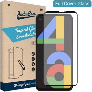 Just in Case Full Cover Tempered Glass Google Pixel 4a Protector - Black