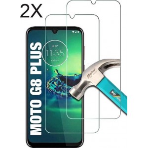 Moto G8 Plus Screenprotector 2X - Tempered Glass -  Anti Shock screen protector - 2PACK voordeelpack - Epicmobile