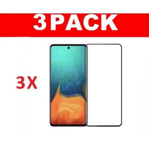 3x Samsung Galaxy A71 glas screenprotector tempered glass (Full Cover)