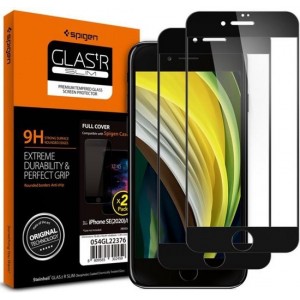 Spigen GLAStR Screenprotector Duo Pack voor de iPhone SE (2020) / 8 / 7 - Zwart