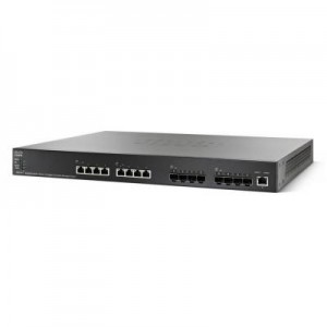 Cisco switch: SG500X 16-Port 10GB Stackable Managed - Zwart