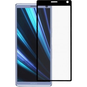 Sony Xperia 10 Plus - Full Cover Screenprotector - Gehard Glas - Zwart