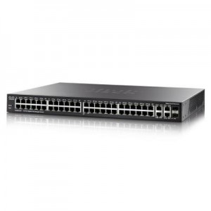 Cisco switch: SG300 52-Port PoE Managed - Zwart