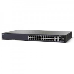 Cisco switch: SG350-28P - Zwart
