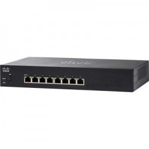Cisco switch: SG250-08HP - Zwart