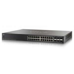 Cisco switch: SG500X 24-Port 4x10GB Stackable Managed - Zwart