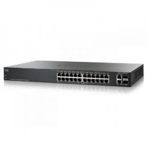 Cisco switch: SF200-24P - Zwart