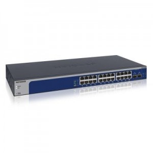 Netgear switch: XS724EM - Blauw, Grijs