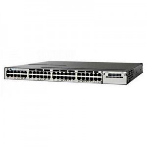 Cisco switch: Catalyst Stackable 48 10/100/1000 Ethernet PoE+ ports, with 715WAC power supply 1 RU, IP Base feature set .....