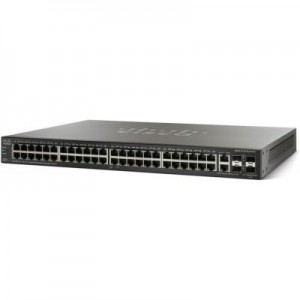 Cisco switch: SG500-52MP - Zwart