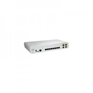 Cisco switch: Catalyst Catalyst 2960-C, Fast Ethernet, 8 x 10/100 LAN, 2 x 1Gb Combo SFP, LAN Lite, 1.27kg, White - Wit