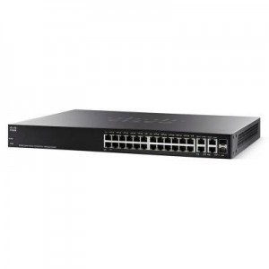 Cisco switch: SF350-24P - Zwart