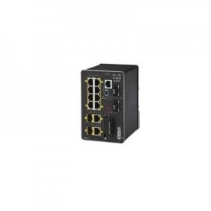 Cisco switch: 8x RJ45 Ports, 2x 2FE, mini-USB, RS-232, EtherNet/IP, PROFINET, LAN Base - Zwart