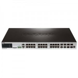 D-Link switch: 24 x 10/100/1000 Mbps, 4 x SFP, 128 Gbps, 4.12 kg
