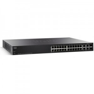 Cisco switch: SF300 24-Port PoE Managed - Zwart