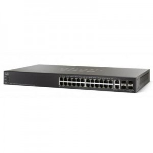 Cisco switch: SG500-28MPP - Zwart