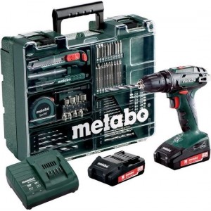 Metabo BS 18 - Accuboormachine- 18 Volt - incl. 2 li-ion (2,0 Ah) accu-packs, lader en toebehorenset