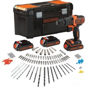 BLACK+DECKER BDCHD181B3A Accu klopboormachine - 18V - 3 accu's - incl. 120 accessoires