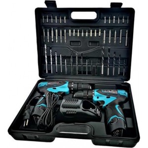 Champion 18V LI-Ion Boormachine Set - 2 Boormachines + 2 Accu's - 51 delig