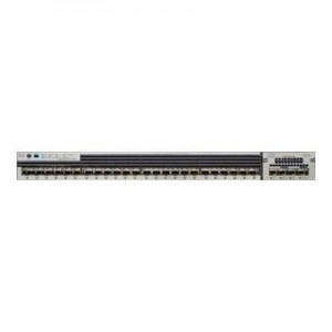 Cisco switch: Catalyst 3750-X, 1U, Stackable, Gigabit Ethernet, 24 x GE SFP, 350W PS, IP Base