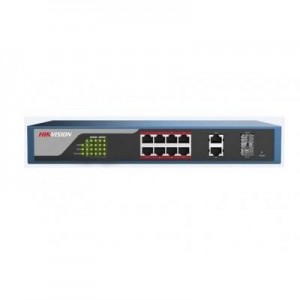 Hikvision Digital Technology switch: Web-managed PoE Switch, 8 x Fast Ethernet RJ-45, 2 x Gigabit Ethernet RJ-45, 2 x .....